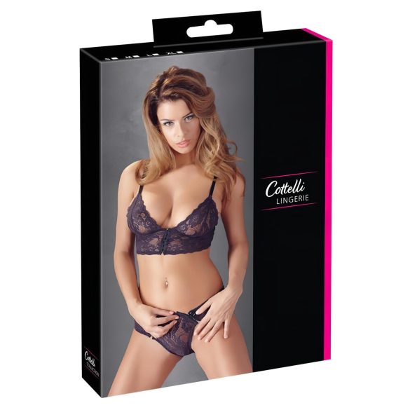 Cottelli - Set reggiseno in pizzo floreale (viola) - L