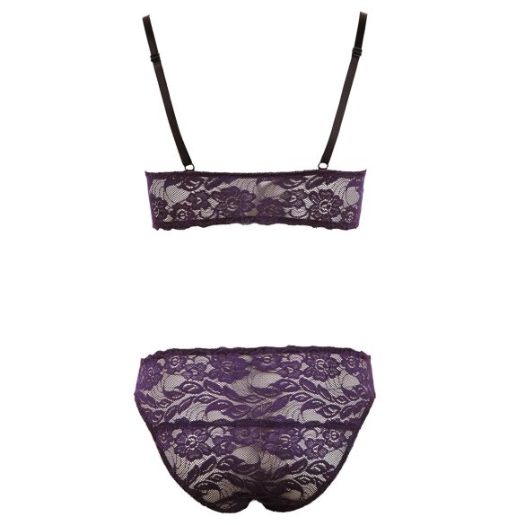 Cottelli - Set reggiseno in pizzo floreale - viola - XL