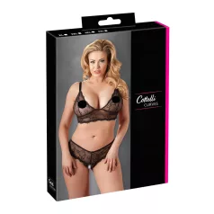   Cottelli Plus Size - completo intimo pizzo nero - taglie forti - XXL