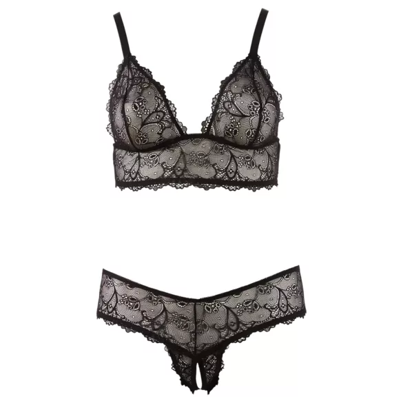 Cottelli Plus Size - completo intimo pizzo nero - taglie forti - XXXXL