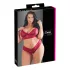 Cottelli Plus Size - set reggiseno e slip in pizzo morbido - rosso - 2XL