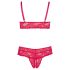 Cottelli Taglie Comode - Set reggiseno in pizzo morbido (rosso) - 2XL