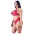 Cottelli Taglie Comode - Set reggiseno in pizzo morbido (rosso) - 3XL