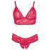 Cottelli Taglie Comode - Set reggiseno in pizzo morbido (rosso) - 3XL