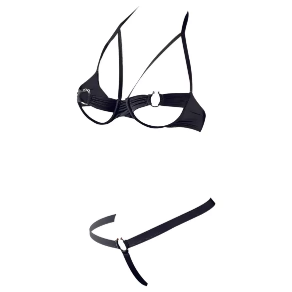 Cottelli - set reggiseno con anelli metallici - nero