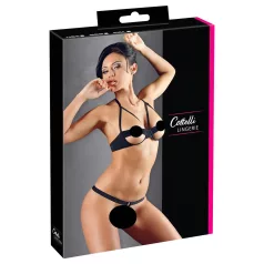 Cottelli - set reggiseno con anelli metallici - nero - 80B/M