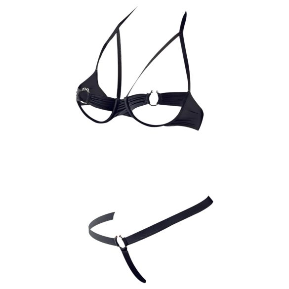 Cottelli - set reggiseno con anelli metallici - nero - 85B/L