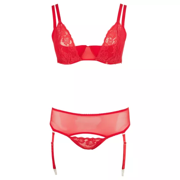 Cottelli Plus Size - duo di lingerie modulabile (rosso) - 95F/2XL