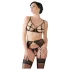 Abierta Fina - incanto di pizzo scintillante - completo reggiseno (nero)