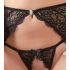 Abierta Fina - incanto di pizzo scintillante - completo reggiseno (nero) - L