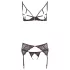 Abierta Fina - incanto di pizzo scintillante - completo reggiseno (nero) - XL