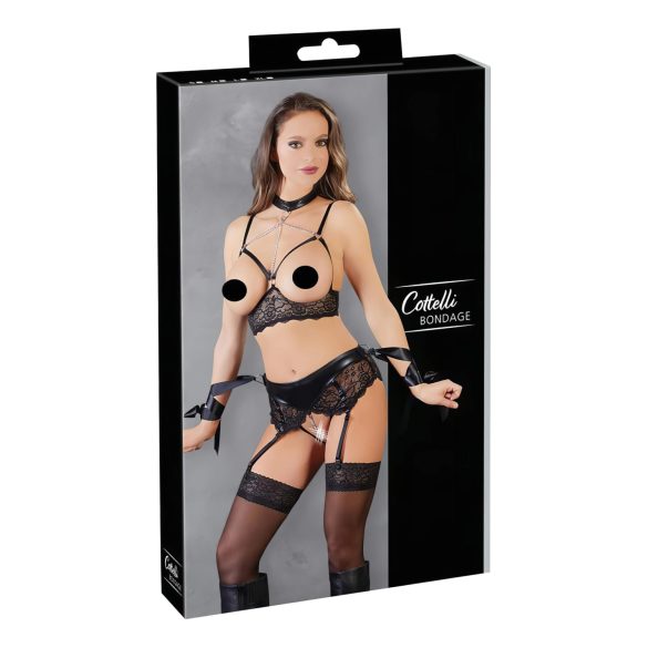 Cottelli Bondage - Set di lingerie in pizzo (5 pezzi) - XL