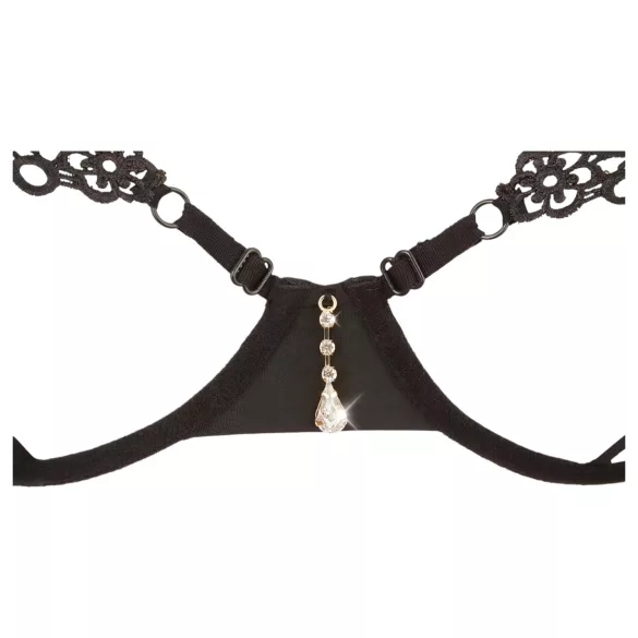 Cottelli - set reggiseno ricamato brillante - nero - M
