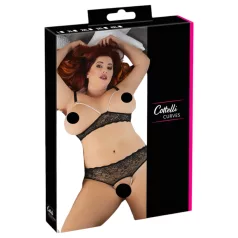 Cottelli Plus Size - set reggiseno perle - nero