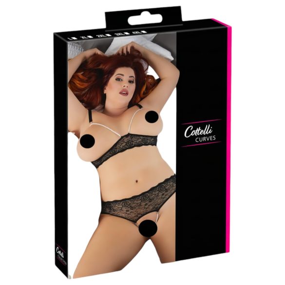 Cottelli Plus Size - Set Reggiseno Perle (nero) - XL