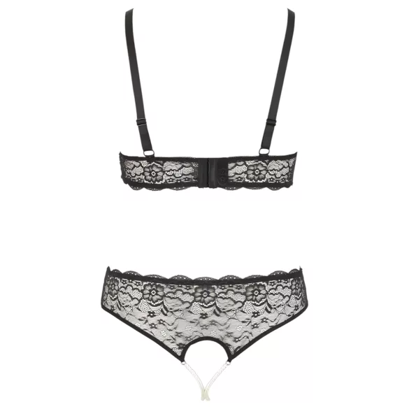 Cottelli Plus Size - set reggiseno perle - nero - 3XL