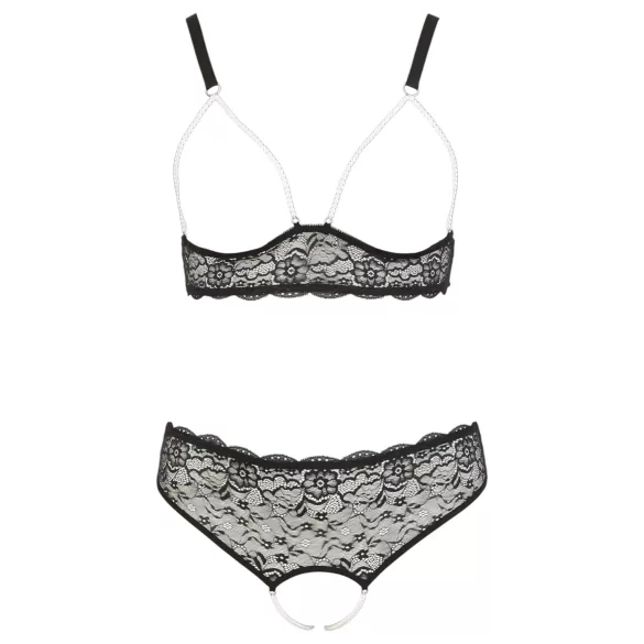 Cottelli Plus Size - set reggiseno perle - nero - 3XL