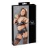 Cottelli Bondage - set intimo lucido in pizzo (4 pezzi)