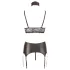 Cottelli Bondage - set lingerie lucido con pizzo 4 pezzi - L