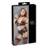 Cottelli Bondage - set lingerie lucido con pizzo 4 pezzi - XL