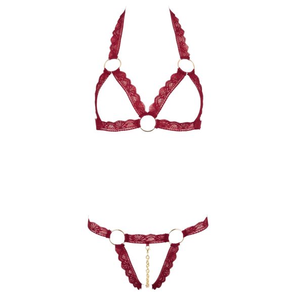 Cottelli - reggiseno aperto con anelli metallici - set rosso