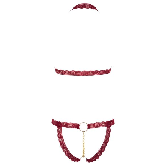 Cottelli - reggiseno aperto con anelli metallici - set rosso