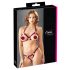Cottelli - set reggiseno aperto con anelli in metallo (rosso) - M/L