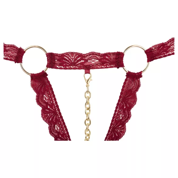Cottelli - set reggiseno aperto con anelli metallici (rosso) - M/L