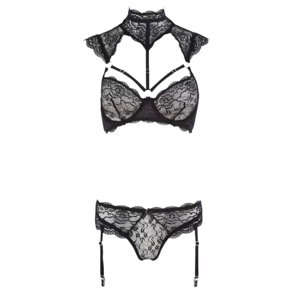 Cottelli - set reggiseno in pizzo con colletto (nero)