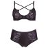 Cottelli Taglie Forti - Reggiseno e Slip con Fasce Incrociate (Nero)