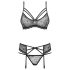 Obsessive 818-SEG-1 - completo intimo nero con strass - L/XL