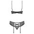 Obsessive 818-SEG-1 - completo intimo nero con strass - L/XL