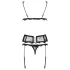 Obsessive - set lingerie ricamato - nero - L/XL