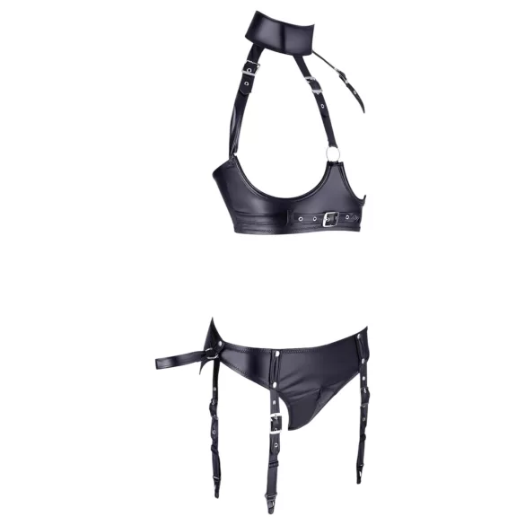 Cottelli Bondage - reggiseno aperto con manette - lucido nero - M