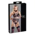 Cottelli Bondage - completo di lingerie in pizzo con manette (nero) - L