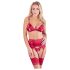 Abierta Fina - Set intimo rosso con catene scintillanti