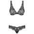 Obsessive Luvae - set reggiseno con fiori e strass - nero