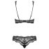 Obsessive Luvae - set reggiseno con fiori e strass - nero