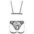 Cottelli - body harness con catene decorativo - 2 pezzi - nero