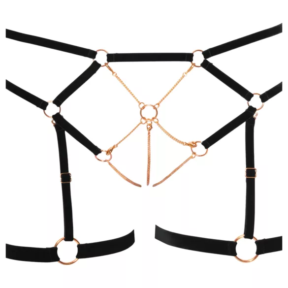 Cottelli - body harness con catene decorativo - 2 pezzi - nero - M