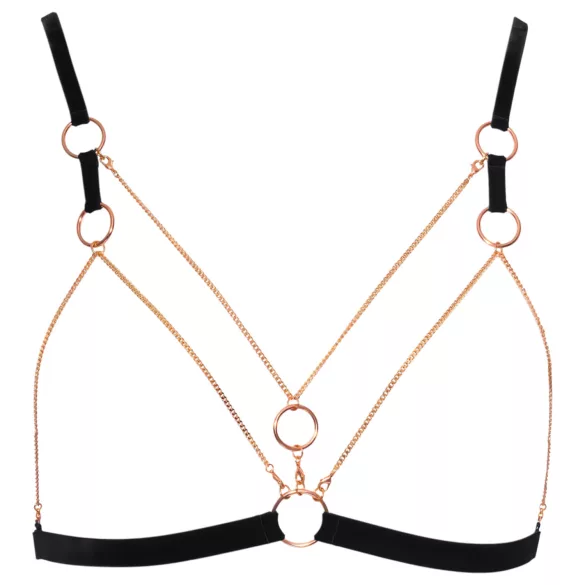 Cottelli - body harness con catene decorativo - 2 pezzi - nero - L