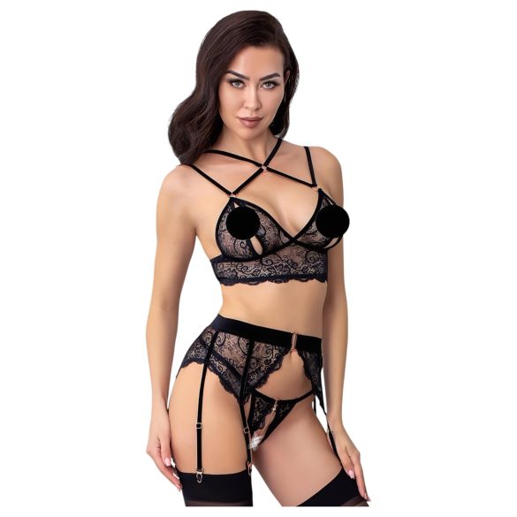 Abierta Fina - set intimo in pizzo nero - L
