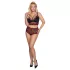Cottelli Curvies - set lingerie in pizzo floreale (nero) - 2XL