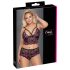 Cottelli Plus Size - set reggiseno floreale (nero-viola)