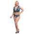 Cottelli Curves - completo intimo in pizzo con corsetto (blu)
