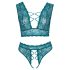 Cottelli Curves - completo intimo in pizzo con corsetto (blu)