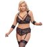 Cottelli Bondage Taglie Forti - set reggiseno pizzo (nero) - 4XL
