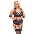 Cottelli Bondage Taglie Forti - set reggiseno pizzo (nero) - 4XL
