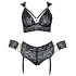 Cottelli Bondage Taglie Forti - set reggiseno pizzo (nero) - 4XL