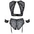 Cottelli Bondage Taglie Forti - set reggiseno pizzo (nero) - 4XL